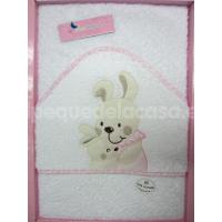 Capa ba�o conejo rosa