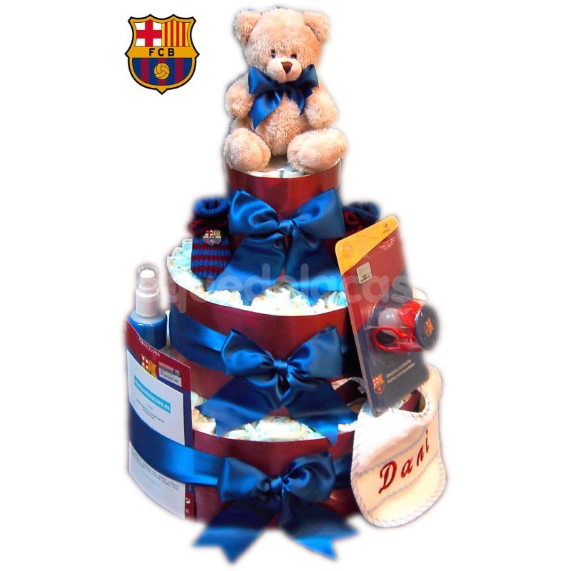 Tarta de pañales Atlético de Madrid, regalo bebe Atletico de Madrid