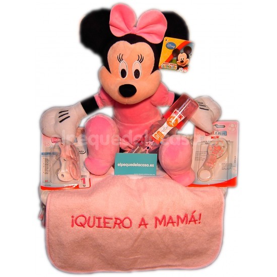 Canastilla Minnie con mensaje bordado