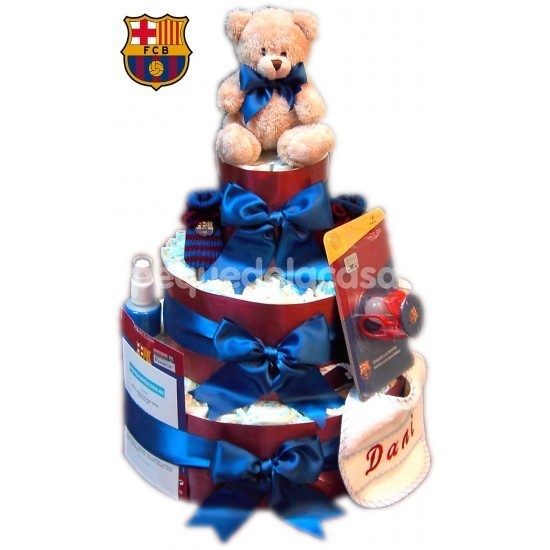 Tarta de paales Dodot F. C. Barcelona