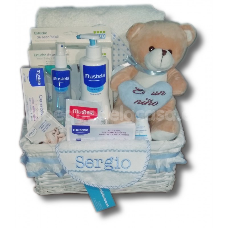 MUSTELA CANASTILLA BEBE AZUL