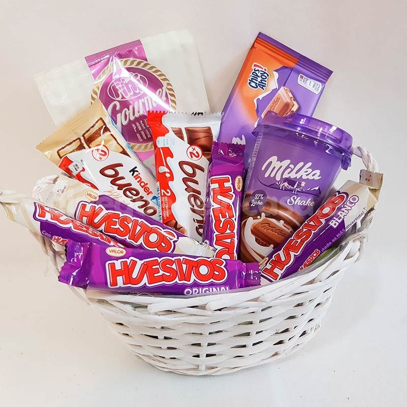 Cesta con chocolates Milka - Dolce Capriccio