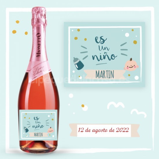 Botella vino espumoso personalizado