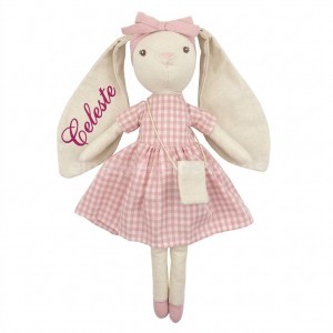 Mu�eca trapo con vestido de cuadros