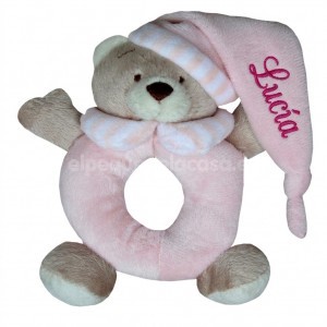 Sonajero de mano duce osito personalizado
