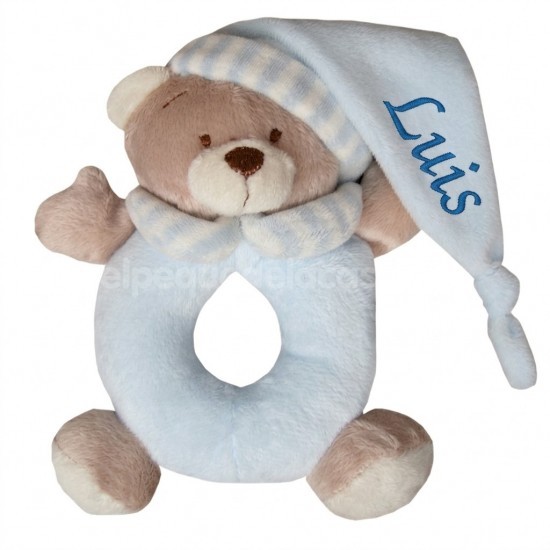 Sonajero de mano duce osito personalizado